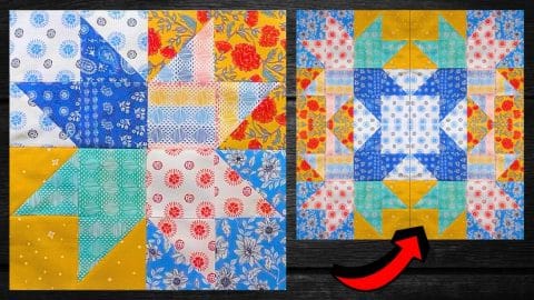Easy Quarter Star Quilt Block Tutorial | DIY Joy Projects and Crafts Ideas