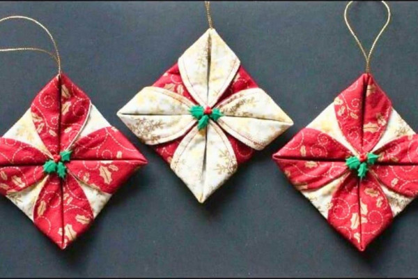 Folded Christmas Fabric Ornaments