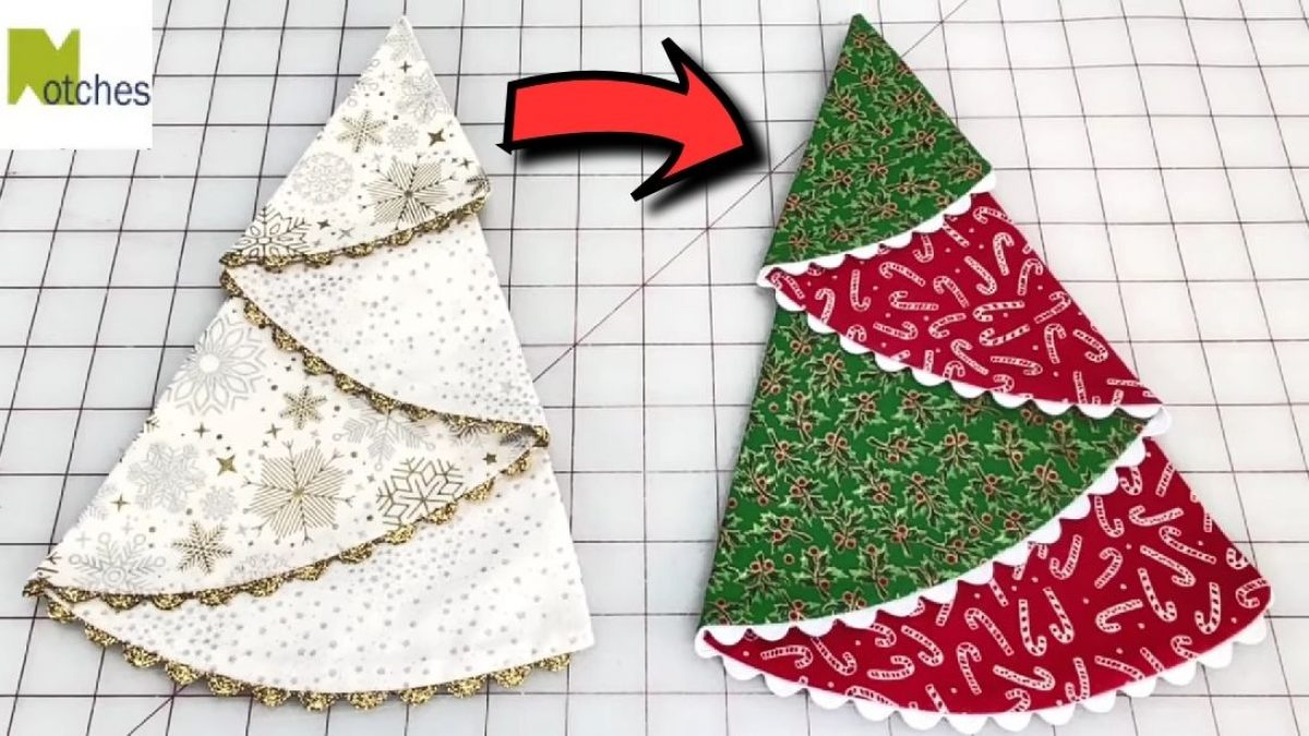 Poke and Push Fabric Christmas Trees Tutorial - Easy No Sew Project