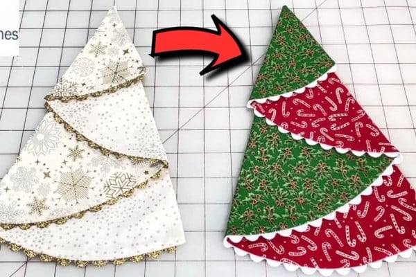 How to Sew a DIY Reversible Christmas Tree Napkin