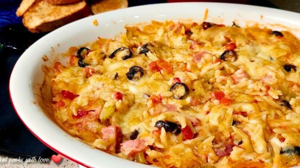 Leftover Ham and Orzo Casserole