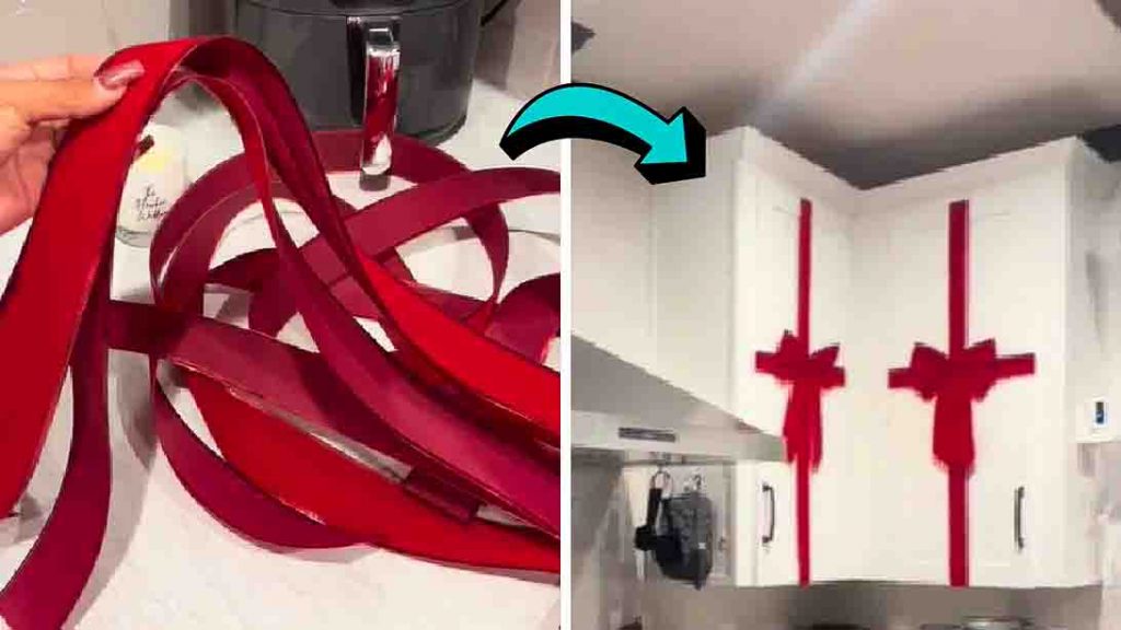 DIY Ribbon Present Cabinets Tutorial