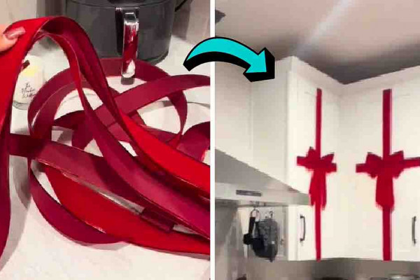 DIY Ribbon Present Cabinets Tutorial