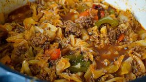 Smothered Cabbage and Ground Beef Recipe