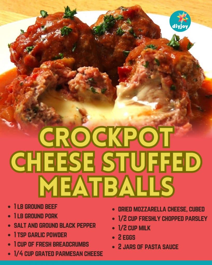 Crockpot Cheese Stuffed Meatballs Recipe