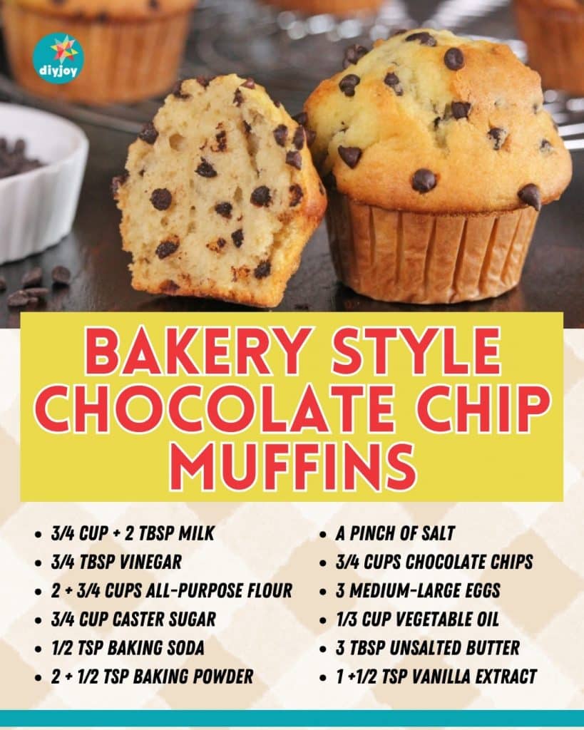 Bakery Style Chocolate Chip Muffin Recipe