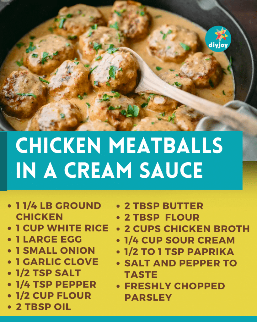 Chicken Meatballs in a Cream Sauce
