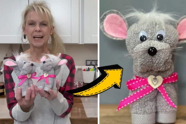 Easy 15-Minute DIY Washcloth Mouse Tutorial