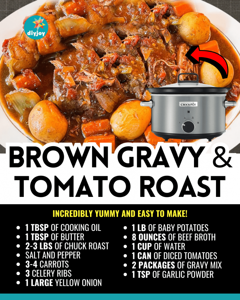 Easy Crockpot Brown Gravy & Tomato Roast Recipe