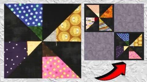 Easy Jelly Roll Sizzle Cut-Off Quilt Block Tutorial | DIY Joy Projects and Crafts Ideas