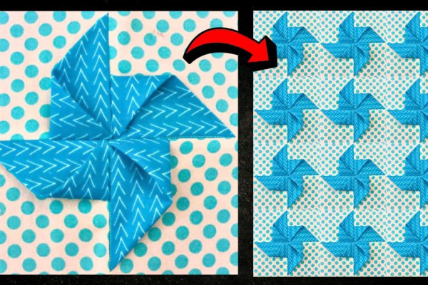 Easy Origami Pinwheel Quilt Block Tutorial