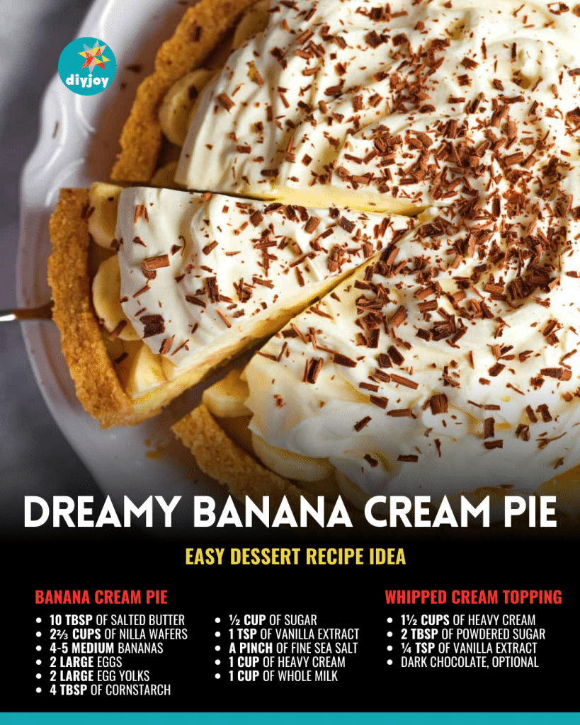 Easy to Make Dreamy Banana Cream Pie Dessert DIY Joy