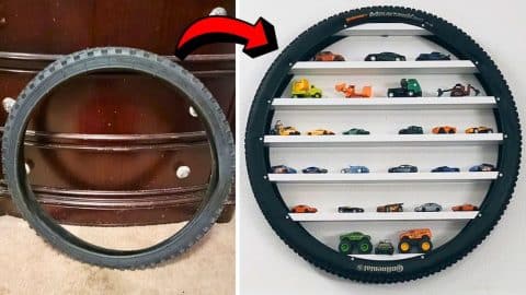 Easy-to-Build DIY Shelf Using an Old Bike Tire | DIY Joy Projects and Crafts Ideas