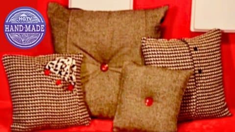 How to Make a DIY Repurposed Winter Coat Throw Pillow | DIY Joy Projects and Crafts Ideas