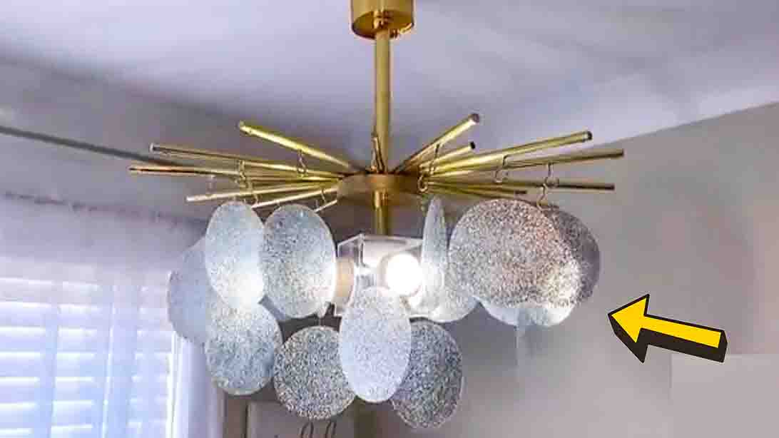 DIY Chandelier Using Dollar Tree Mats Tutorial | DIY Joy Projects and Crafts Ideas