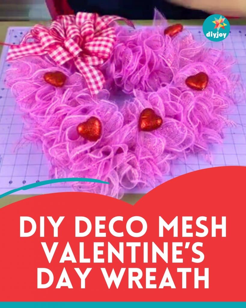DIY Deco Mesh Valentine's Day Wreath Tutorial