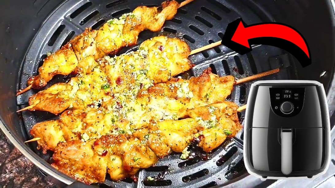 Air-Fryer Garlic Parmesan Chicken Skewers Recipe | DIY Joy Projects and Crafts Ideas