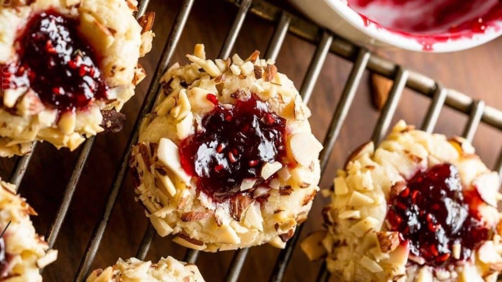 Almond Raspberry Thumbprint Cookies (2)