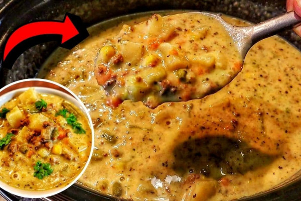 Crockpot Creamy Hamburger Potato Soup Recipe