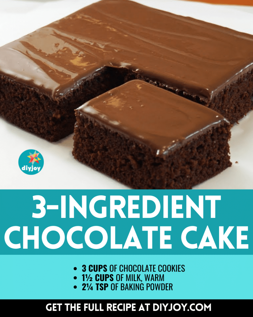 Easy 3 Ingredient Chocolate Cake Recipe