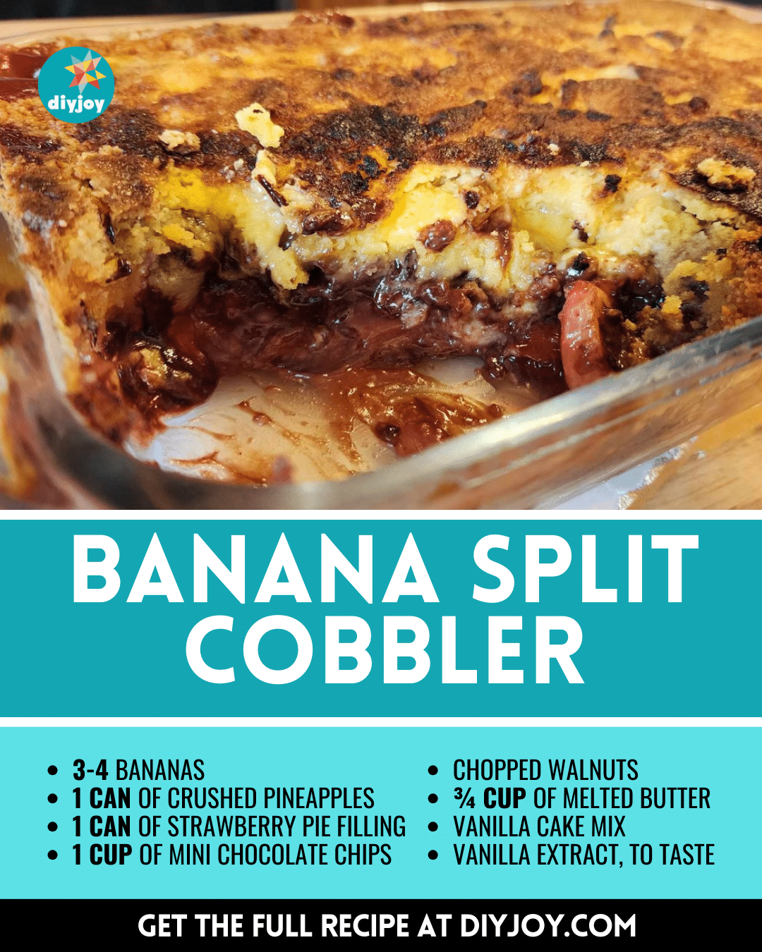 Easy Banana Split Cobbler Recipe