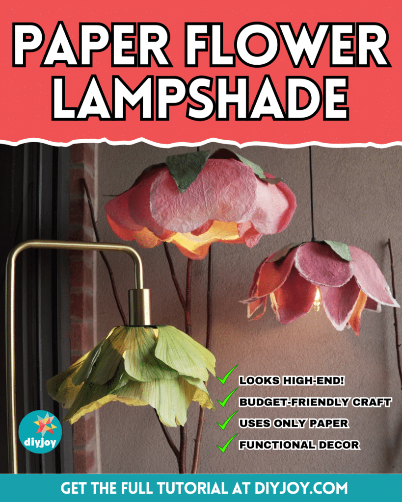 Easy DIY Paper Flower Lampshade Tutorial DIY Joy Easy DIY Paper Flower Lampshade Tutorial DIY Joy