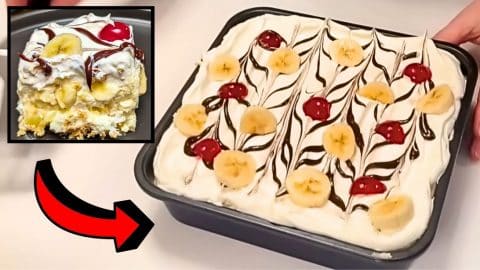 Easy No-Bake Banana Split Cake Recipe | DIY Joy Projects and Crafts Ideas