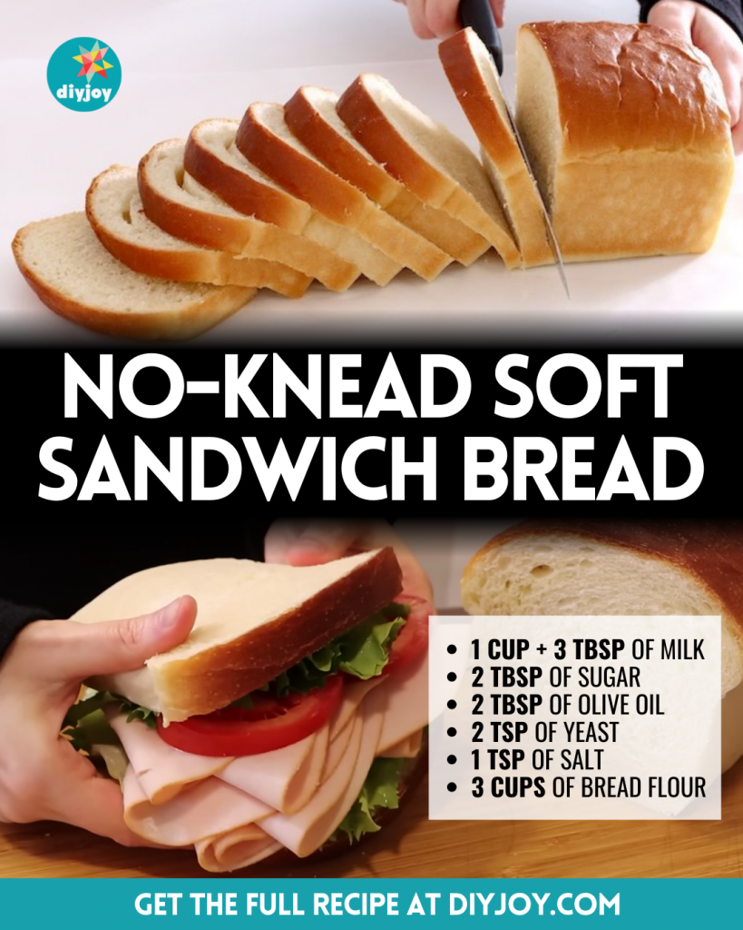 Easy NoKnead Soft Sandwich Bread Recipe