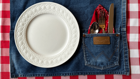 Denim Pocket Placemats Made From Old Jeans
