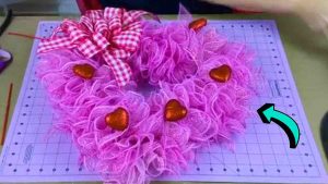 DIY Deco Mesh Valentine’s Day Wreath Tutorial