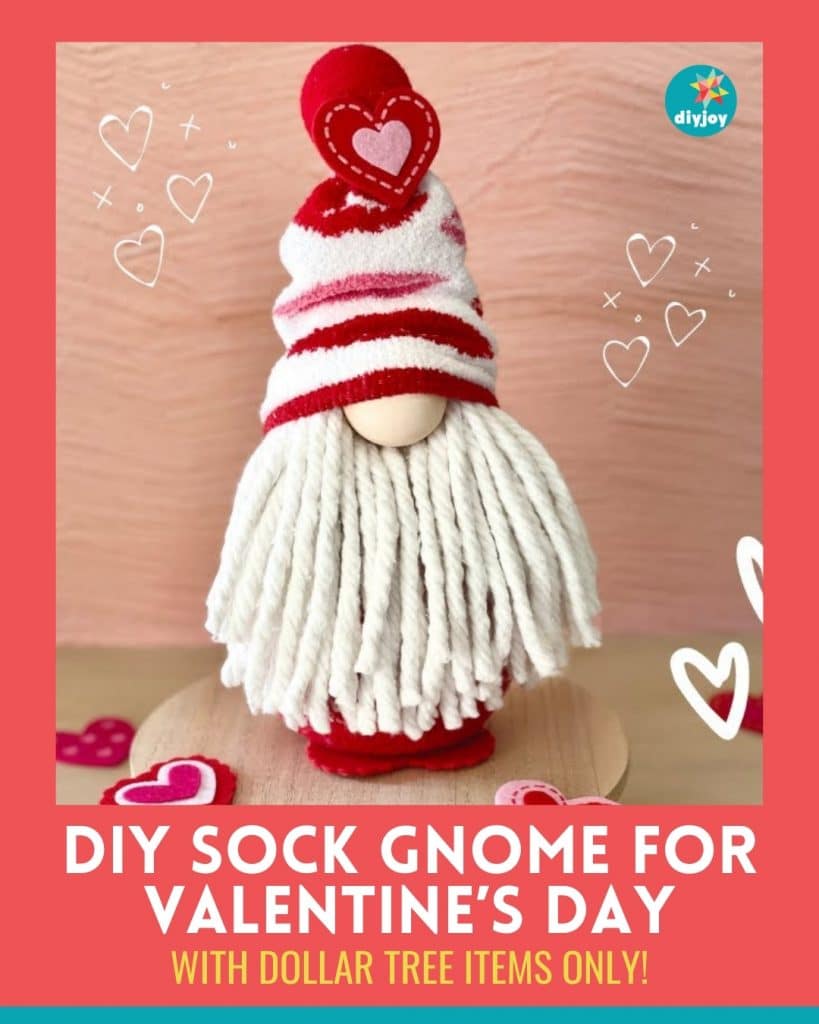 DIY Dollar Tree Sock Gnome for Valentine's