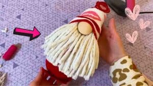 DIY Dollar Tree Sock Gnome for Valentine’s