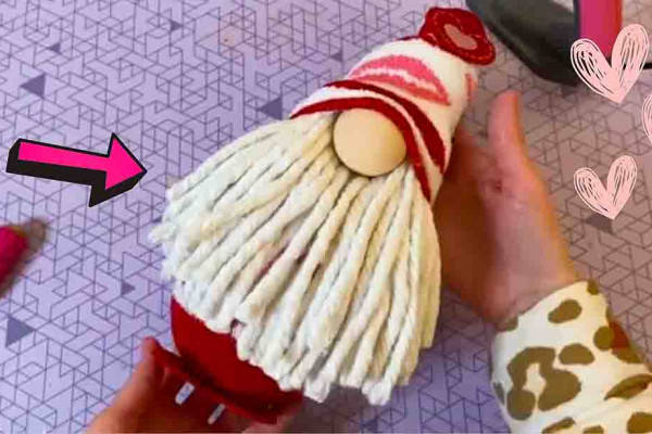 DIY Dollar Tree Sock Gnome for Valentines