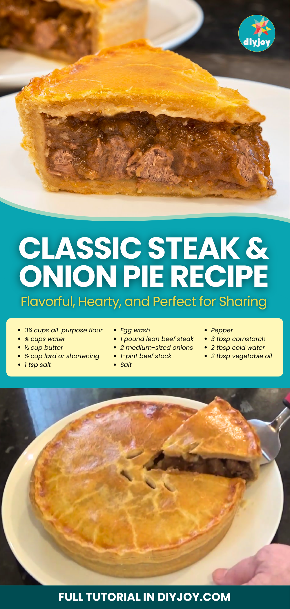 Classic Steak & Onion Pie recipe