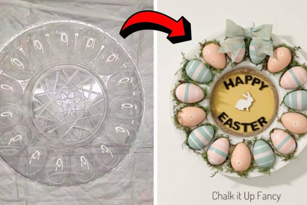 Easy DIY Egg Tray Easter Wreath Tutorial