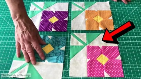 Easy “Flower with a Stem” Quilt Block Tutorial | DIY Joy Projects and Crafts Ideas