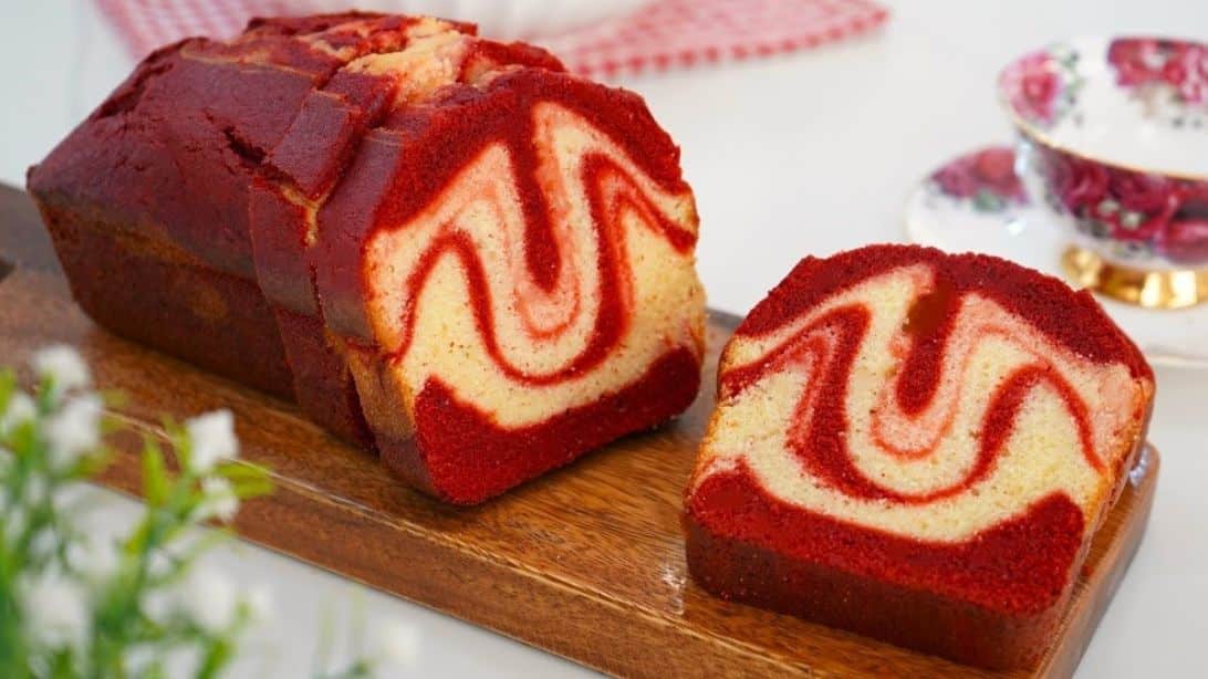 Easy-to-Make Moist Red Velvet Marble Loaf Bread | DIY Joy Projects and Crafts Ideas