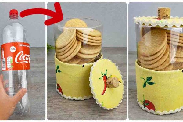 DIY Clear Cookie Container Using A Plastic Bottle