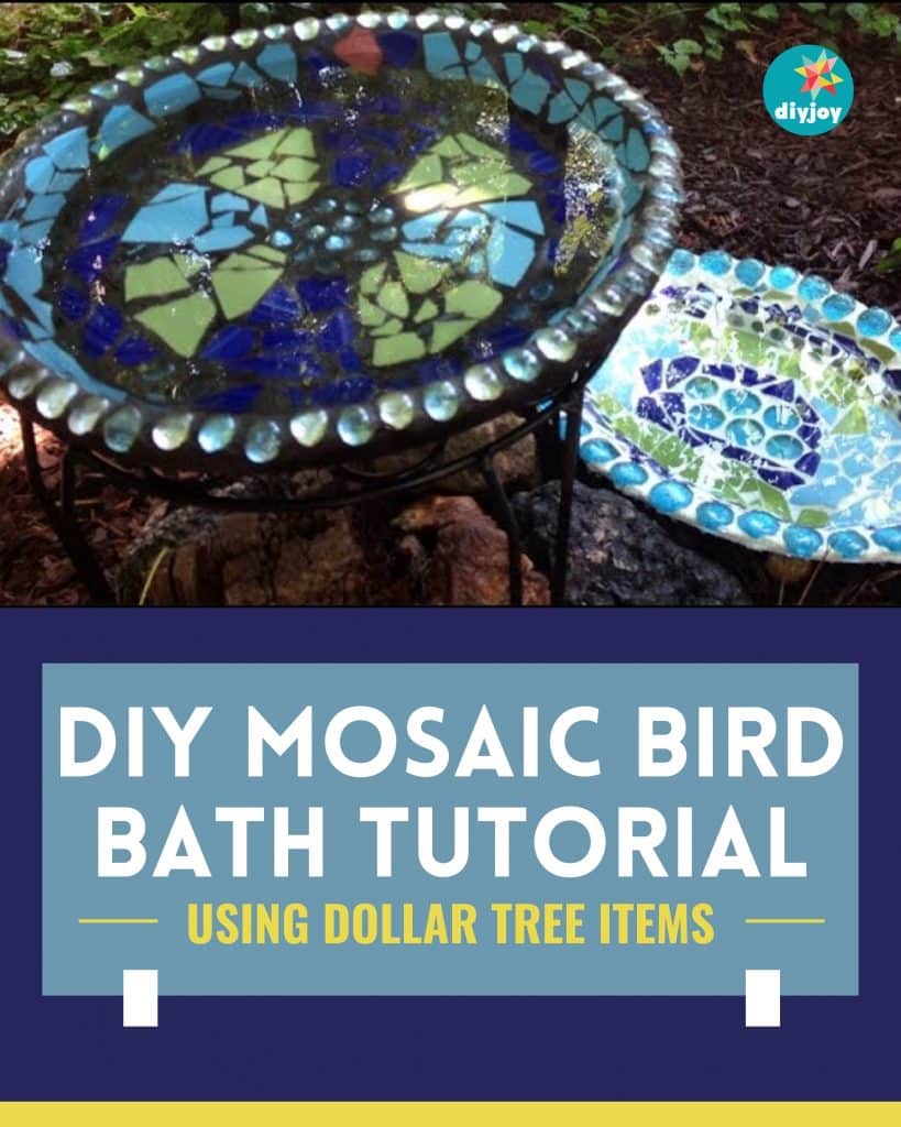DIY Mosaic Bird Bath Tutorial