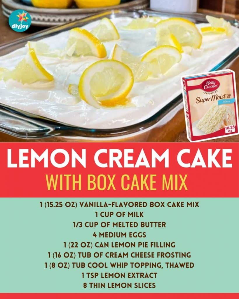 Lemon Cream Cake With Box Cake Mix Recipe