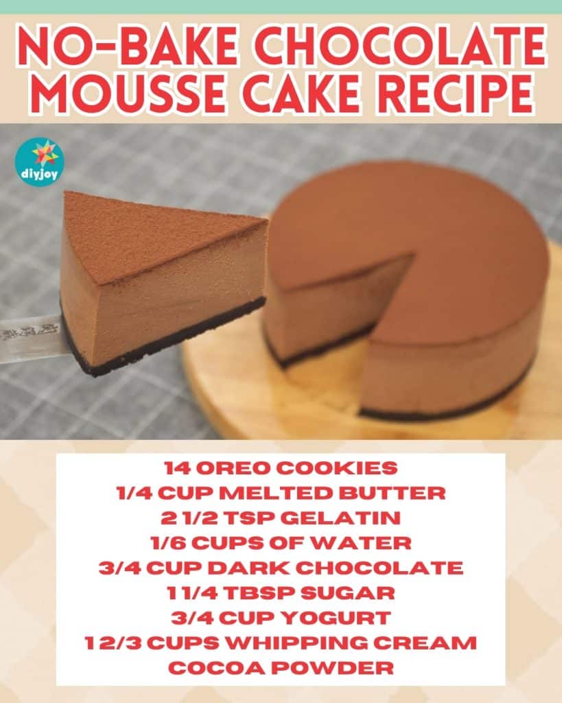 No-Bake Easy Chocolate Mousse Cake