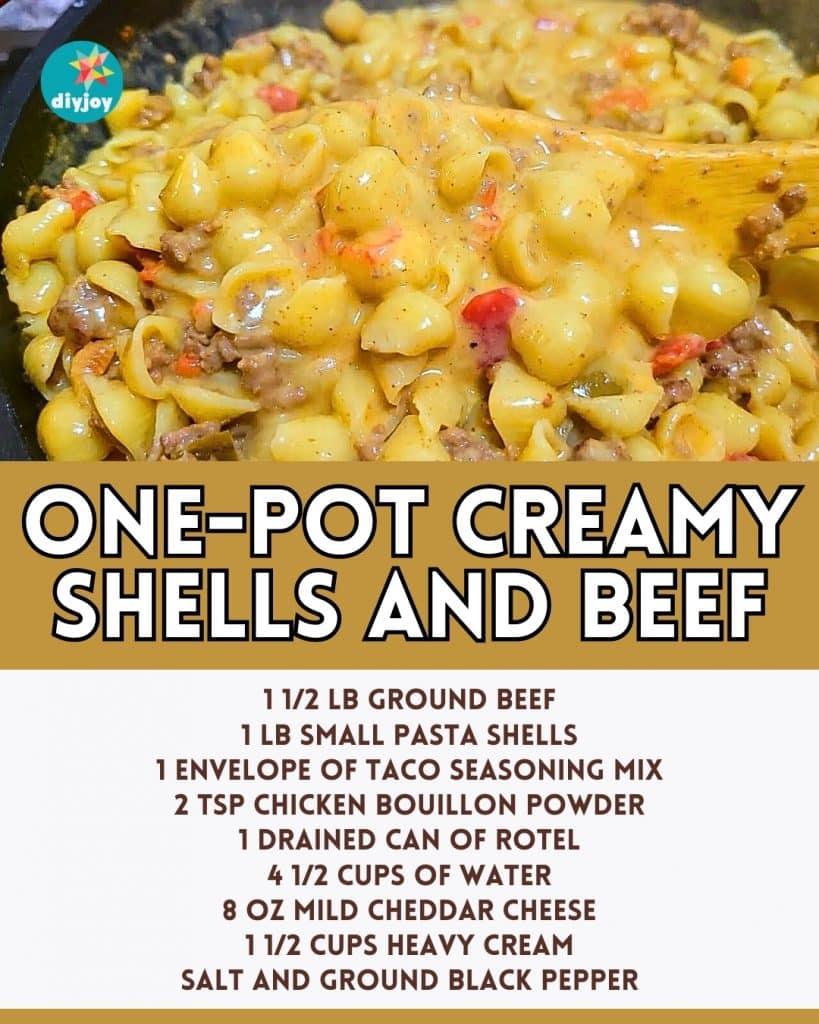 One-Pot Creamy Shells and Beef Recipe