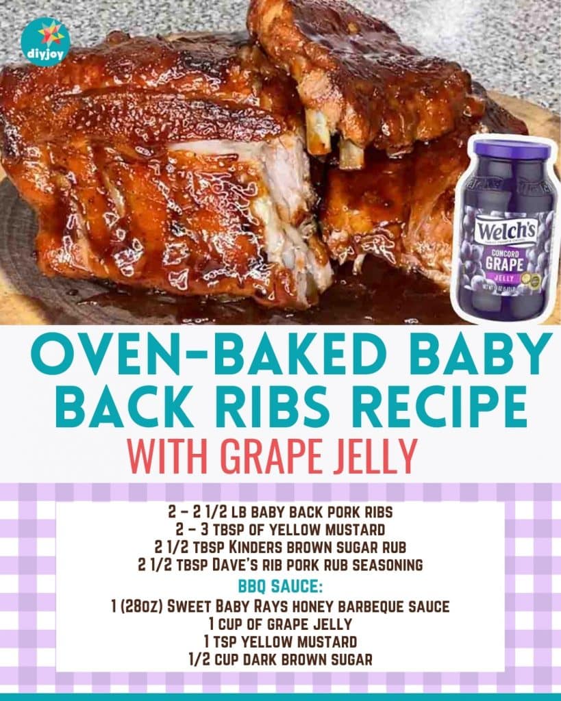 Oven-Baked Baby Back Ribs with Grape Jelly