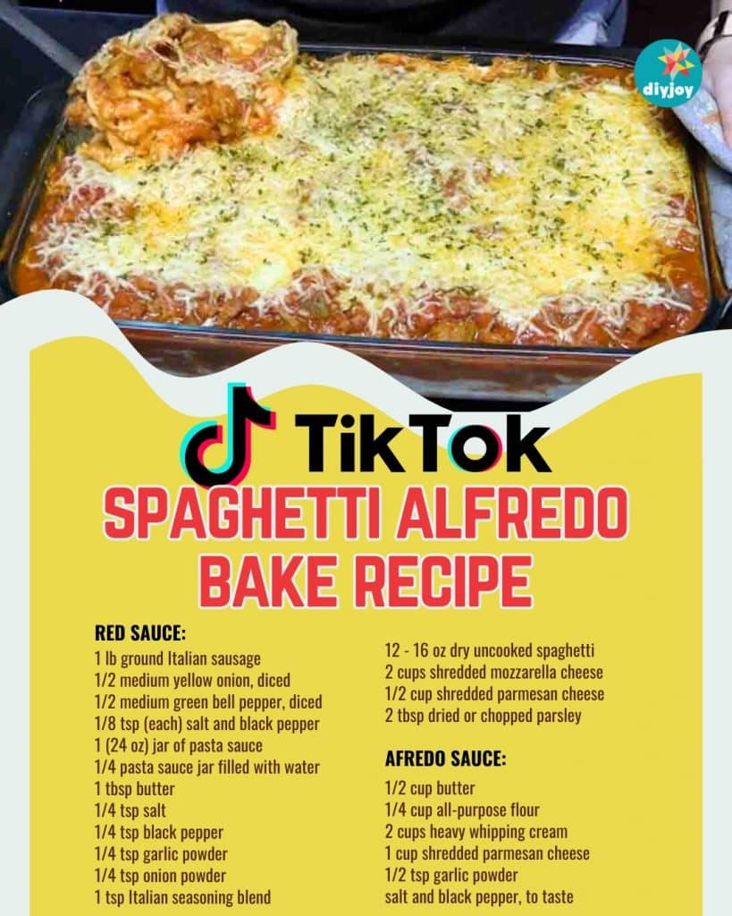 TikTok Spaghetti Alfredo Bake Recipe