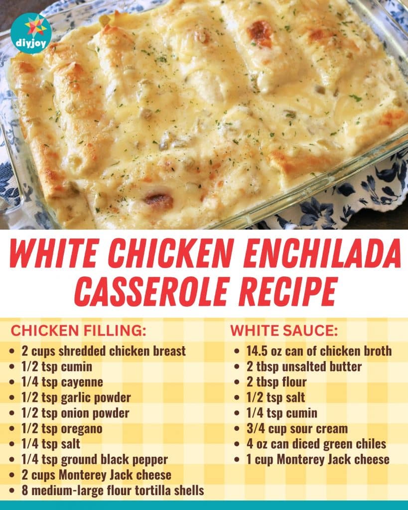White Chicken Enchilada Casserole Recipe