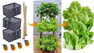 DIY Plastic Basket Vegetable Tower