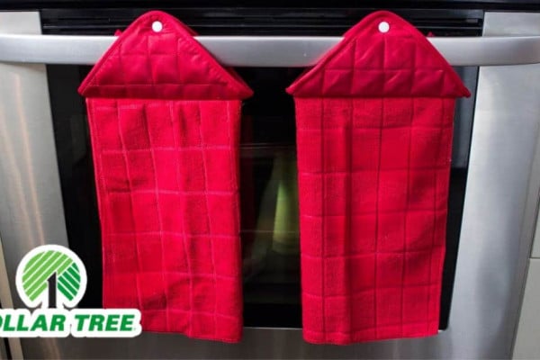 Dollar Tree Hanging Tea Towel Hack
