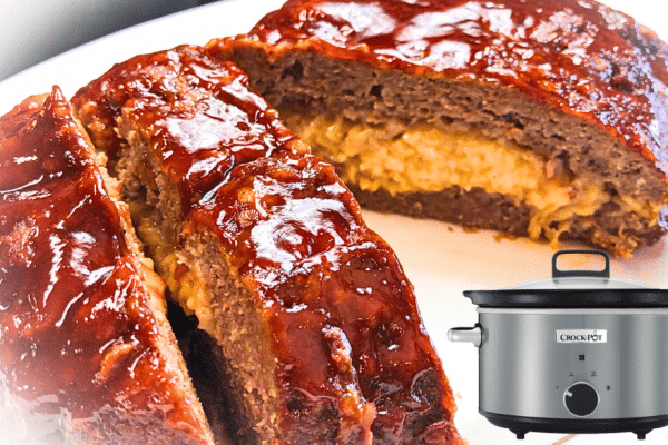 Easy Crockpot Cheese-Stuffed Meatloaf Recipe