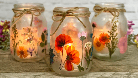 Easy DIY Pressed Flower Lanterns Tutorial | DIY Joy Projects and Crafts Ideas