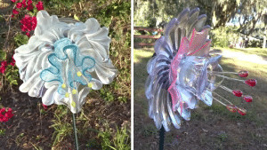 Easy DIY Upcycled Glassware Garden Flower Tutorial